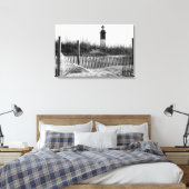 Strandhekken en vuurtoren canvas afdruk (Insitu (Slaapkamer))