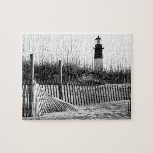 Strandhekken en vuurtoren legpuzzel (Horizontaal)