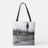 Strandhekken en vuurtoren tote bag (Achterkant)