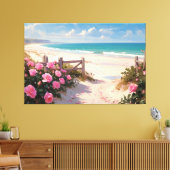 *~* Strandhekken Rozen TV2 Stretched Canvas Print (Insitu (Woonkamer))