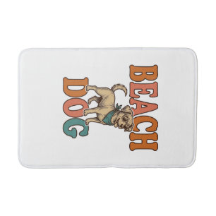 Strandhond Vintage Gravure Grafisch Ontwerp_1 Badmat
