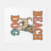 Strandhond Vintage Gravure Grafisch Ontwerp_1 Fleece Deken (Voorkant (Horizontaal))