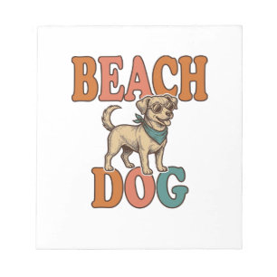 Strandhond Vintage Gravure Grafisch Ontwerp_1 Notitieblok