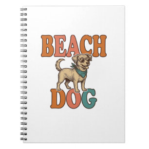 Strandhond Vintage Gravure Grafisch Ontwerp_1 Notitieboek