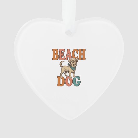 Strandhond Vintage Gravure Grafisch Ontwerp_1 Ornament (voorkant)