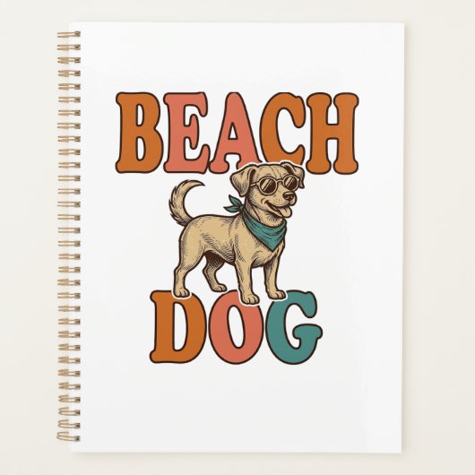Strandhond Vintage Gravure Grafisch Ontwerp_1 Planner (Voorkant)