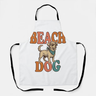 Strandhond Vintage Gravure Grafisch Ontwerp_1 Schort