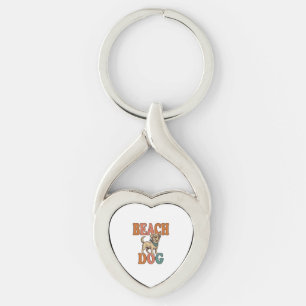 Strandhond Vintage Gravure Grafisch Ontwerp_1 Sleutelhanger