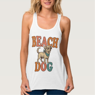 Strandhond Vintage Gravure Grafisch Ontwerp_1 Tanktop