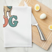 Strandhond Vintage Gravure Grafisch Ontwerp_1 Theedoek (Quarter Fold)