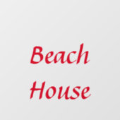 Strandhuis Aangepaste tekst Rood Kleurrijk Cute Th Raamsticker (Vel)