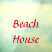 Strandhuis aangepaste tekst Rood Kleurrijk Zacht H Raamsticker (Vel 3)