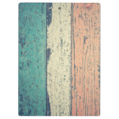 Strandhuis beschilderd hout gestreept blauwgroen r klembord (Achterkant)