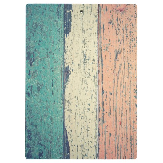 Strandhuis beschilderd hout gestreept blauwgroen r klembord (Achterkant)