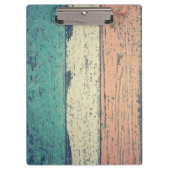 Strandhuis beschilderd hout gestreept blauwgroen r klembord (Voorkant)