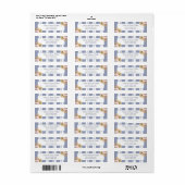 Strandhuis Blauwe Streep Kust Boho Retouradres Etiket (Full Sheet)