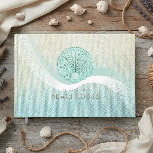Strandhuis Clam Shell Aqua Blauwe ID623 Gastenboek