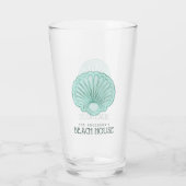 Strandhuis Clam Shell Aqua Blauwe ID623 Glas (Achterkant)
