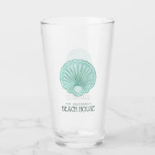 Strandhuis Clam Shell Aqua Blauwe ID623 Glas (Voorkant)