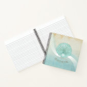 Strandhuis Clam Shell Aqua Blauwe ID623 Notitieboek (Binnen)
