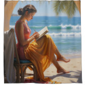 Strandhuis douchegordijn met aangepast Afbeelding (Voorkant)