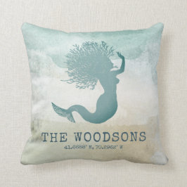 Strandhuis Familienaam Nautische Custom Coordinate Kussen