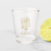 Strandhuis Flip Flops Zonnebril Goud ID623 Shot Glas (Voorkant)