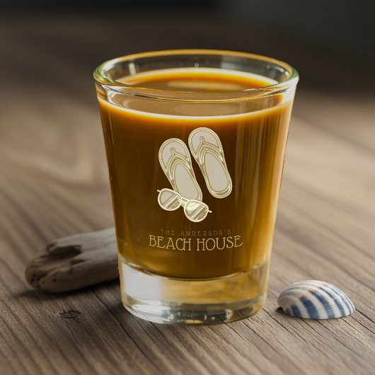 Strandhuis Flip Flops Zonnebril Goud ID623 Shot Glas