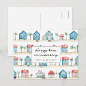 Strandhuis Gelukkig thuis Jubileum Makelaardij Briefkaart (Voorkant / Achterkant)