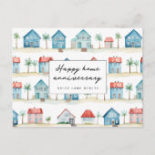 Strandhuis Gelukkig thuis Jubileum Makelaardij Briefkaart (Voorkant)