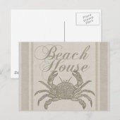 Strandhuis Krab Kust Kuststrook Vintage Briefkaart (Voorkant / Achterkant)