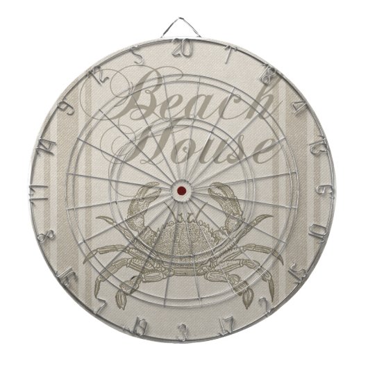 Strandhuis Krab Kust Kuststrook Vintage Dartbord (Voorkant)