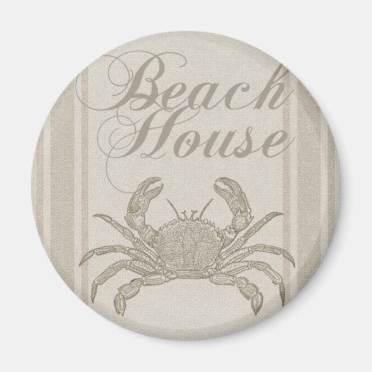 Strandhuis Krab Kust Kuststrook Vintage Magneet (Voorkant)
