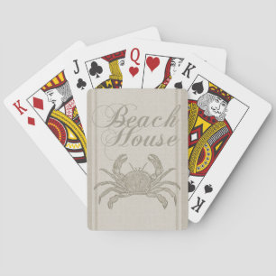 Strandhuis Krab Kust Kuststrook Vintage Pokerkaarten