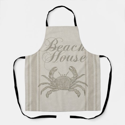 Strandhuis Krab Kust Kuststrook Vintage Schort (Voorkant)
