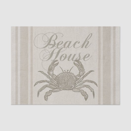 Strandhuis Krab Kust Kuststrook Vintage Tissuepapier (Voorkant)