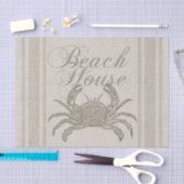 Strandhuis Krab Kust Kuststrook Vintage Tissuepapier (Craft)