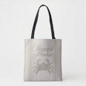 Strandhuis Krab Kust Kuststrook Vintage Tote Bag (Voorkant)