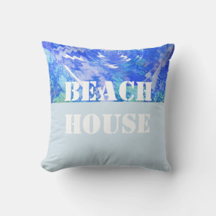strandhuis kussen decor blauw en wit ontwerp