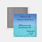 Strandhuis Magnet Vakantiehuis WiFi Wachtwoord (Voorkant / Achterkant)