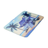 Strandhuis met palmbomen badmat (Gekanteld)