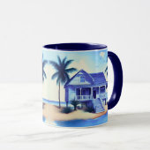 Strandhuis met palmbomen mok (Voorkant rechts)