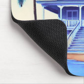 Strandhuis met palmbomen muismat (Hoek)