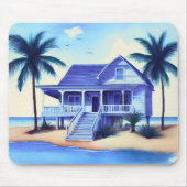 Strandhuis met palmbomen muismat (Voorkant)