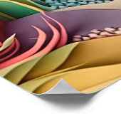 strandhuis met schattig 3d-effect poster (Hoek)