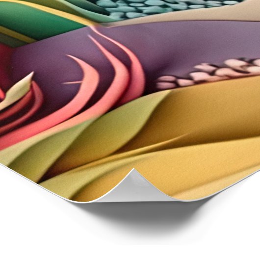 strandhuis met schattig 3d-effect poster (Hoek)