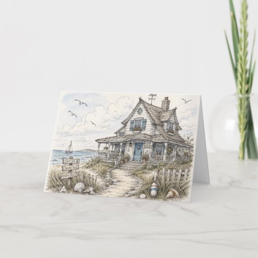 Strandhuis met Zeebries Kaart (Voorkant)