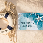 Strandhuis moderne witte zeester familienaam deurmat
