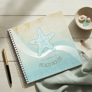 Strandhuis Nautilische Zeester Aqua Blauwe ID623 Notitieboek