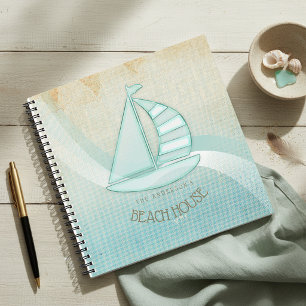 Strandhuis Nautilus Zeilboot Aqua Blauwe ID623 Notitieboek